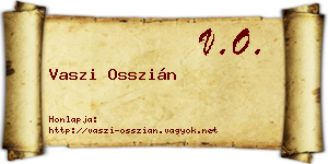 Vaszi Osszián névjegykártya
