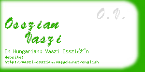 osszian vaszi business card